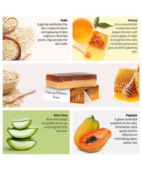 TNW - The Natural Wash: Handmade Oats And Honey Soap For Dry & Combination Skin (Prevents Tanning & Minimizing Pores) - 100g