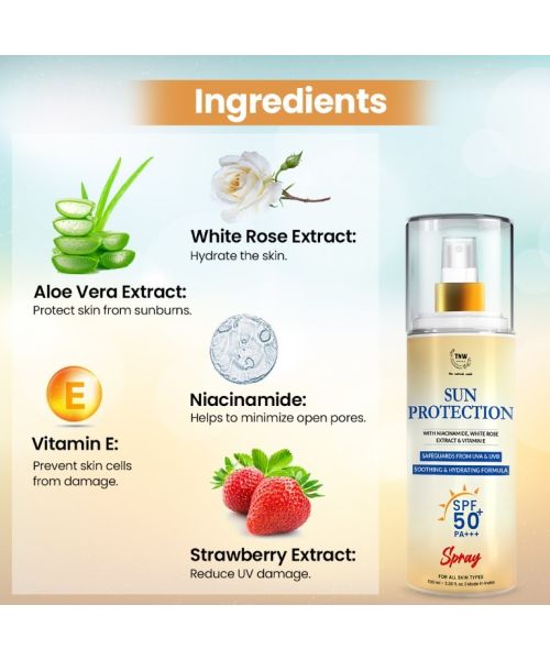 TNW - The Natural Wash: Sun Protection SPF 50 Spray (Safeguards From UVA & UVB) - 100ml