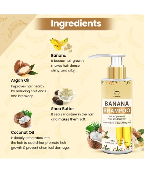 TNW - The Natural Wash: Banana Shampoo (Anti-Frizz Shampoo) - 200ml