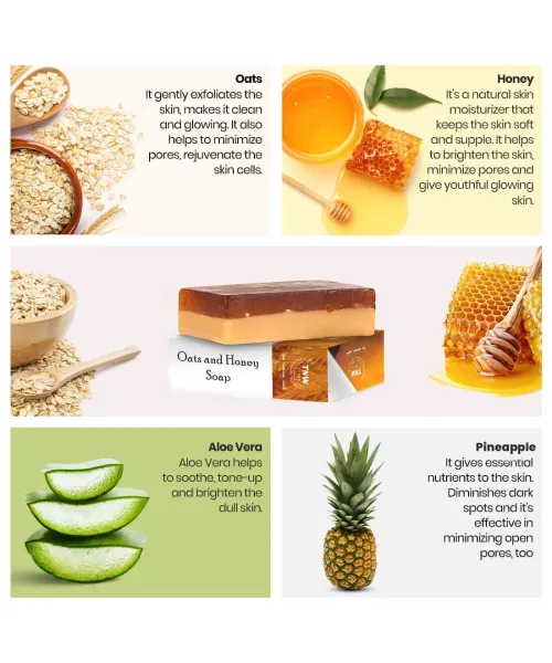 TNW - The Natural Wash: Handmade Oats And Honey Soap For Dry & Combination Skin (Prevents Tanning & Minimizing Pores) - 100g
