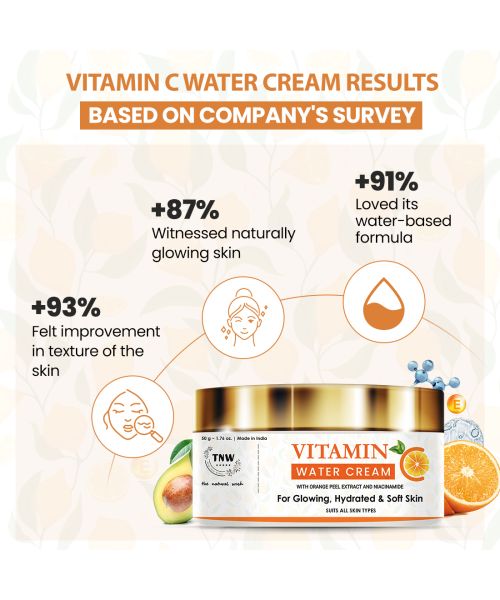 TNW - The Natural Wash: Vitamin C Water Cream For Glowing, Hydrated & Soft Skin - 50gm