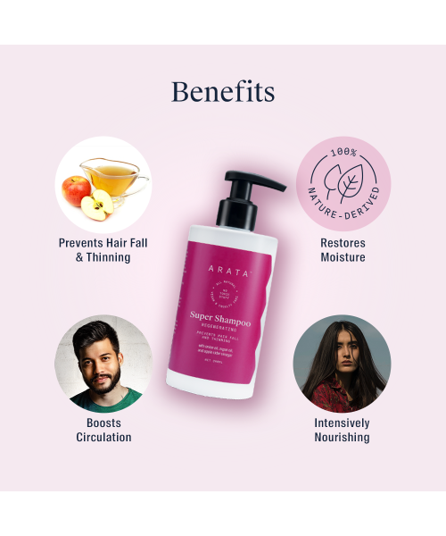 Arata: Natural Regenerating 5 in 1 Anti-Hairfall Super Shampoo - 300 ml