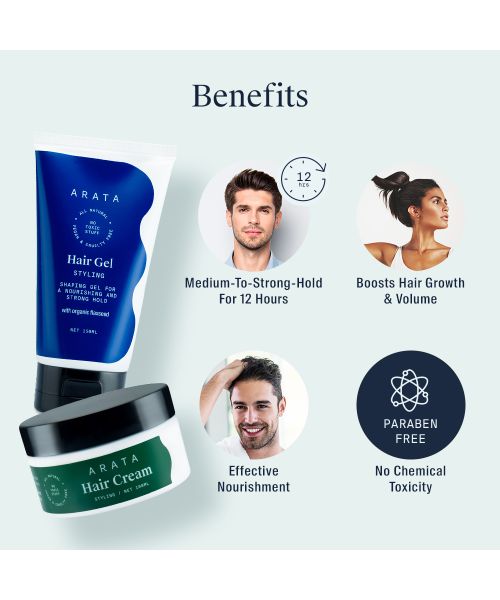 Arata: Natural Hair Styling Combo with Hair Gel & Hair Cream