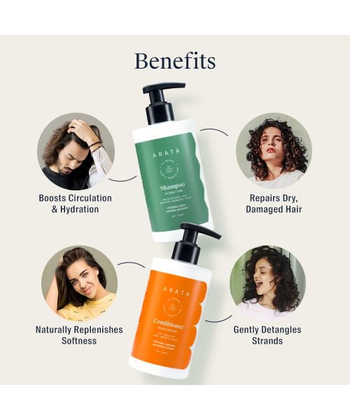 Arata: Natural Damage Repair Duo With Hydrating Shampoo & Conditioner