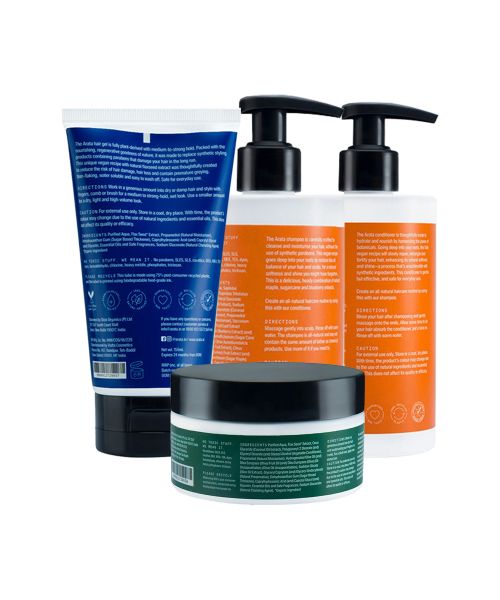 Arata: Natural Hair Care Essentials With Cleansing Shampoo, Conditioner, Hair Gel & Hair Cream