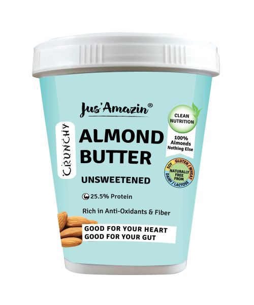 Jus Amazin: CRUNCHY Almond Butter - Unsweetened - 1 kg