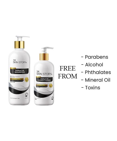 The Skin Story: Duo Value Pack (Sulfate Free Keratin Shampoo - 450ml + Keratin Conditioner - 250gm)
