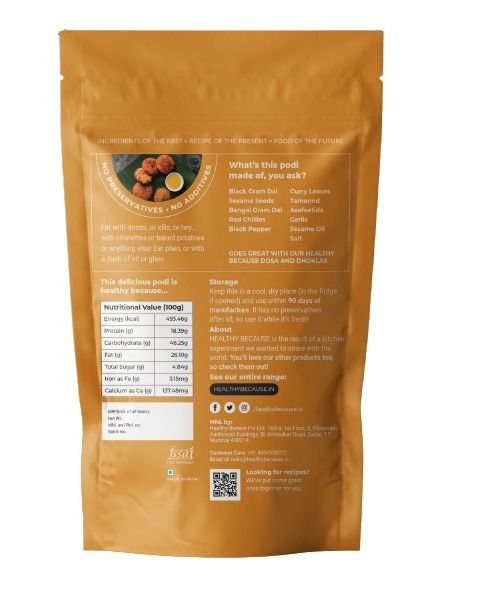 Healthy Because: Podi Chutney without Garlic - 100 Gm