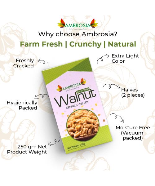 Ambrosia: Special Offer -Premium California Walnuts Selected - 250 g