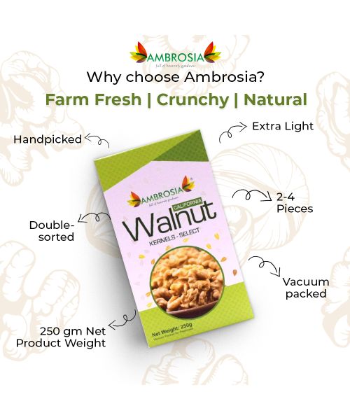 Ambrosia: Special Offer -Premium California Walnuts Selected - 250 g