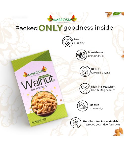 Ambrosia: Special Offer -Premium California Walnuts Selected - 250 g