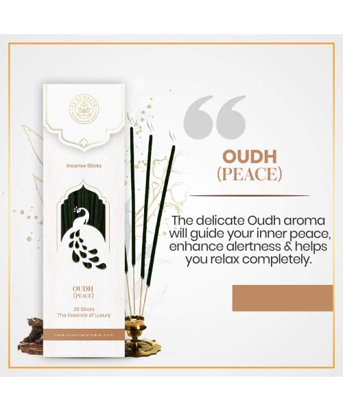 Luxuriate: Divine Fragrance Oudh Incense Agarbatti Sticks - 20 Incense Sticks