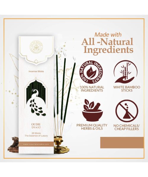 Luxuriate: Divine Fragrance Oudh Incense Agarbatti Sticks - 20 Incense Sticks