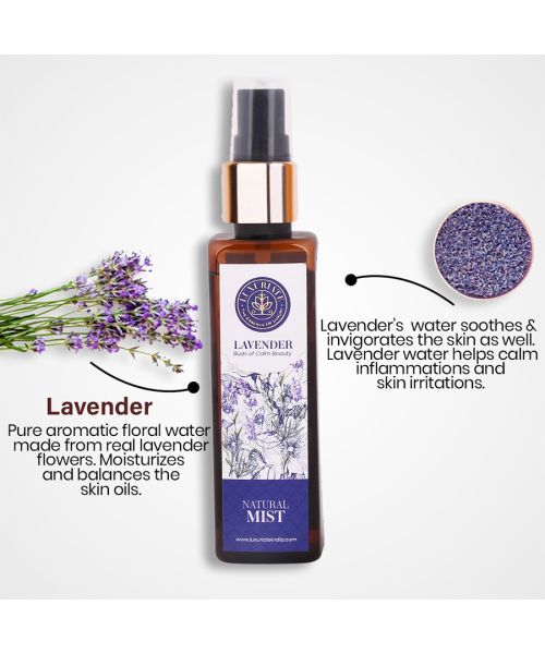 Luxuriate: Pure and Natural Body/Face Lavender Mist Spray for Men and Women- 100 ml