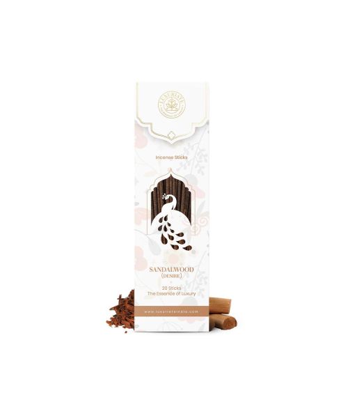 Luxuriate: Sandalwood Ayurvedic,Organic,Natural and Non-Toxic Incense Sticks - Contains 20 Incense Sticks