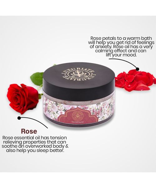 Luxuriate: 100% Natural and Mineral Rich Rose Scented Bath and Foot Spa Bathing Salt - 150gm