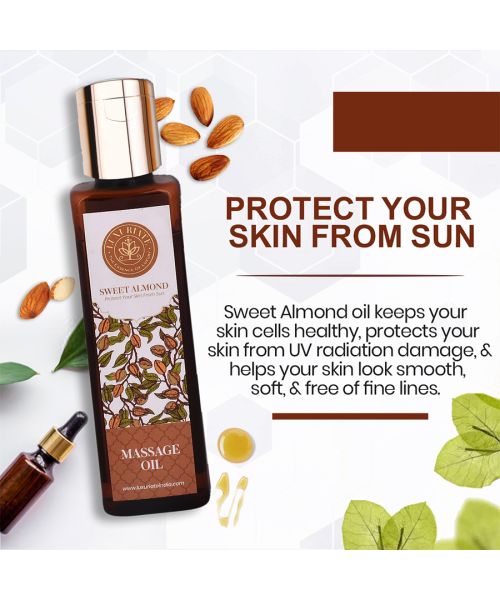 Luxuriate: Sweet Almond Natural and Herbal Massage Oil for Hair and Skin - 100 ml