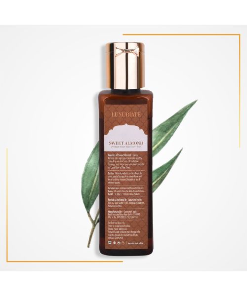 Luxuriate: Sweet Almond Natural and Herbal Massage Oil for Hair and Skin - 100 ml