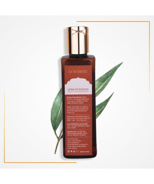 Luxuriate: All Natural Apricot Kernel Oil for all Skin Types- Anti-aging- Hair Growth- Face & Body - 100ml