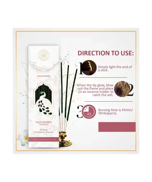Luxuriate: Naag Champa Incense Agarbatti Sticks - Contains 20 Incense Sticks
