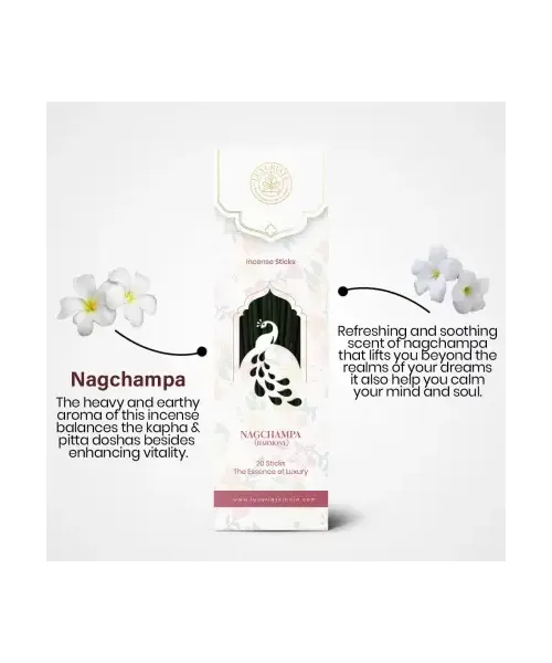 Luxuriate: Naag Champa Incense Agarbatti Sticks - Contains 20 Incense Sticks