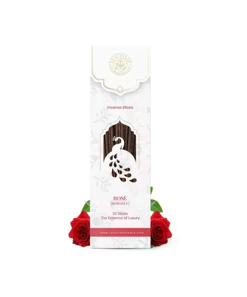Luxuriate: Rose Ayurvedic,Organic,Natural and Non-Toxic Incense Sticks - Contains 20 Incense Sticks
