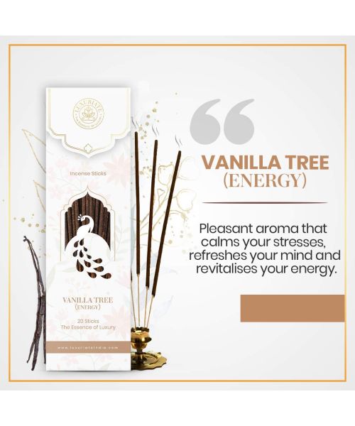 Luxuriate: Vanilla Fragrance Natural and Non-Toxic Incense Sticks - Contains 20 Incense Sticks