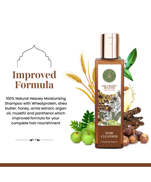Luxuriate: Amla Honey Hair Cleanser Shampoo for Hair Fall Control Scalp Hair for Men and Women - 200ml