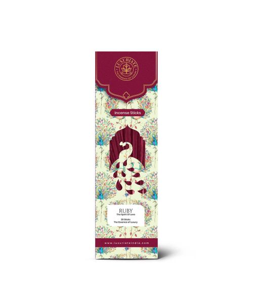 Luxuriate: Ruby Incense Agarbatti Sticks - Contains 20 Incense Sticks