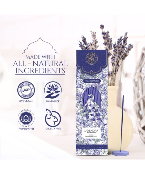 Luxuriate: Lavender Incense Agarbatti Sticks - Contains 20 Incense Sticks
