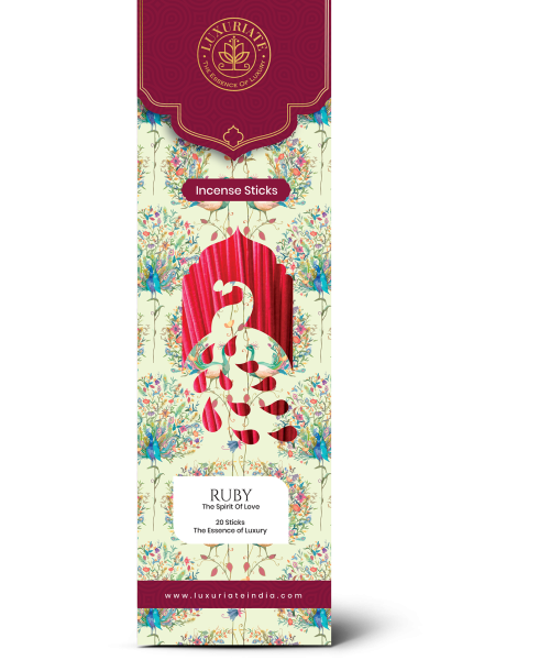 Luxuriate: Ruby Incense Agarbatti Sticks - Contains 20 Incense Sticks