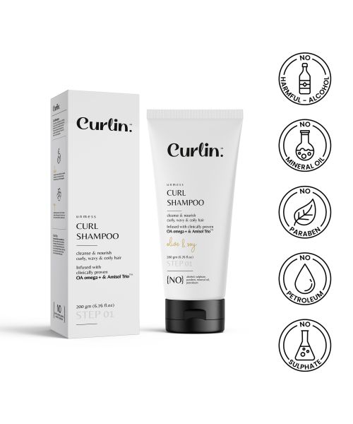 Curlin: Unmess Curl Shampoo - 200gm