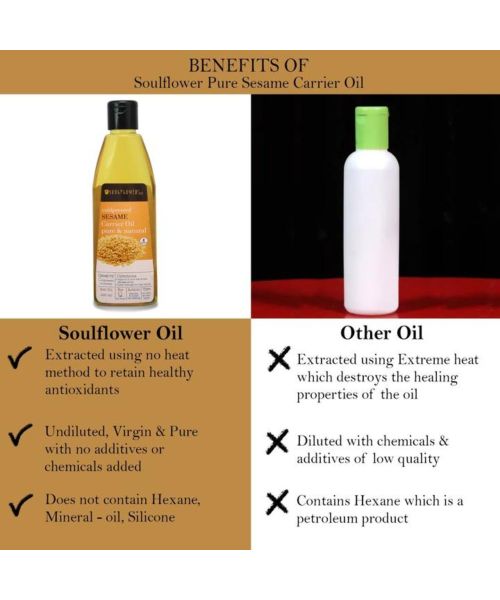 Soulflower: Coldpressed Sesame Carrier Oil - 225 ml