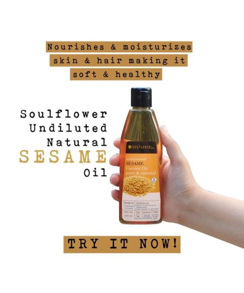 Soulflower: Coldpressed Sesame Carrier Oil - 225 ml