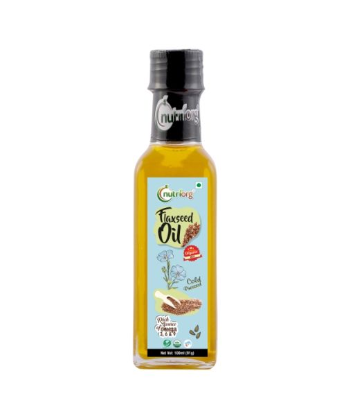 Nutriorg: Certified Organic Flaxseed Oil - 100 ml (Pack of 2 )