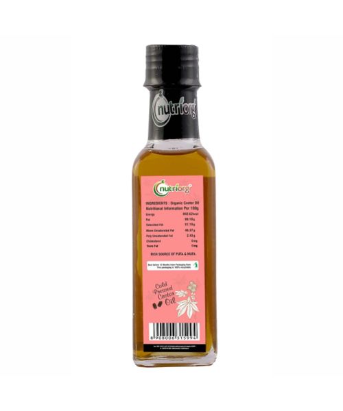 Nutriorg: Certified Organic Castor Oil - 100 ml (Pack of 2)