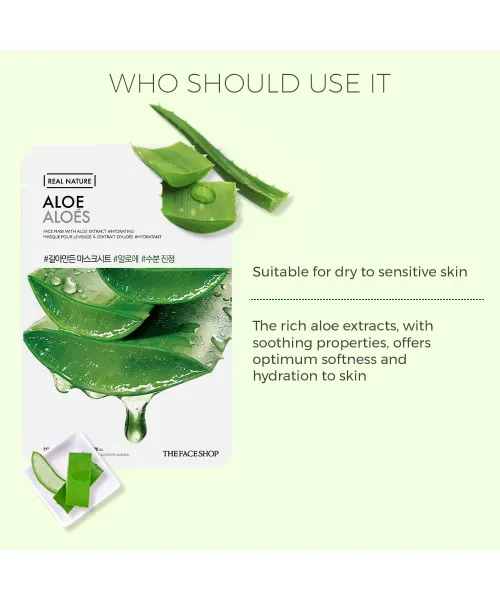 The Face Shop: Real Nature Aloe Face Mask - 20 gm