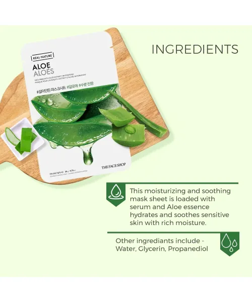The Face Shop: Real Nature Aloe Face Mask - 20 gm