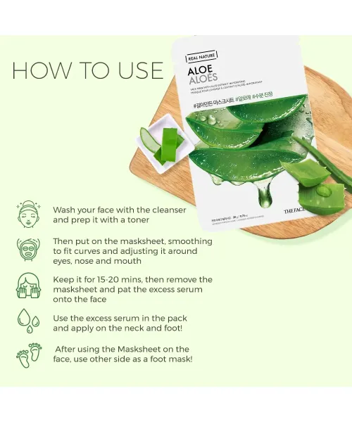The Face Shop: Real Nature Aloe Face Mask - 20 gm