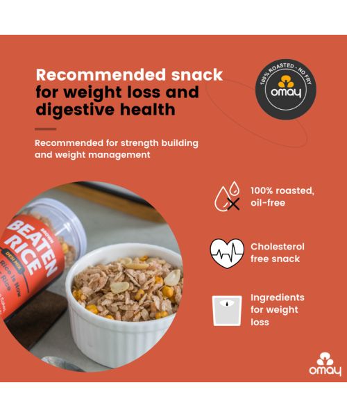 Omay Foods: Beaten Brown Rice - Desi Mix - Pack of 4 (115gm each)