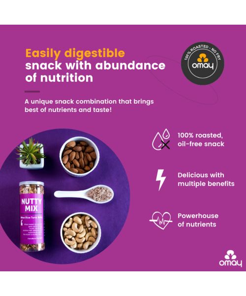 Omay Foods: Nutty Mix With Dry Fruits - Pack of 2 (120gm each)