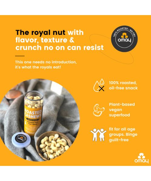 Omay Foods: Classic Salted Roasted Cashews - Pack of 2 (150gm each)