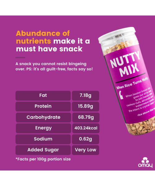 Omay Foods: Nutty Mix With Dry Fruits - Pack of 2 (120gm each)