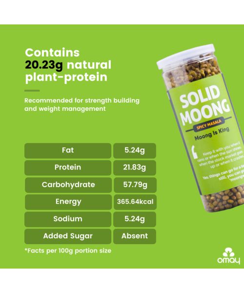 Omay Foods: Spicy Masala Solid Moong - Pack of 4 (150gm each)