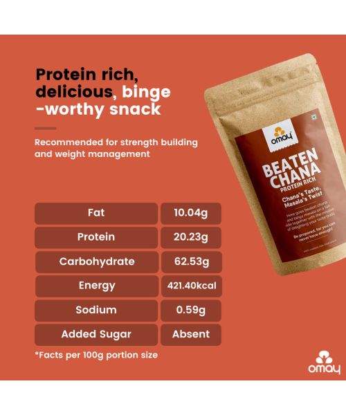 Omay Foods: Beaten Chana - Pack of 2 (400gm each)