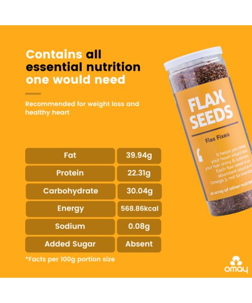 Omay Foods: Roasted Flaxseeds - Pack of 4 (160gm each)