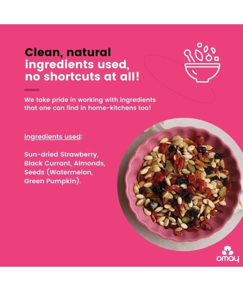Omay Foods: Strawberry Blast Trail Mix - Pack of 2 (160gm each)