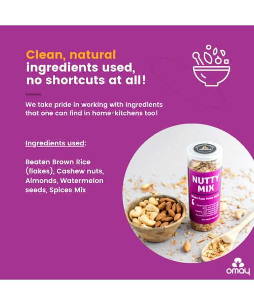 Omay Foods: Nutty Mix With Dry Fruits - Pack of 2 (120gm each)
