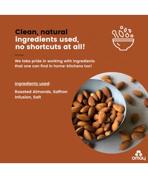 Omay Foods: Classic Salted Roasted Almonds - Pack of 2 (170gm each)