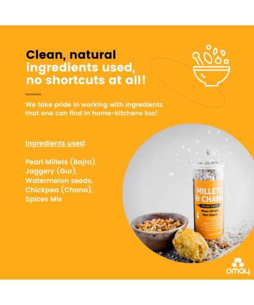 Omay Foods: Millets & Jaggery Coated Chana Mix - Pack of 2 (200gm each)